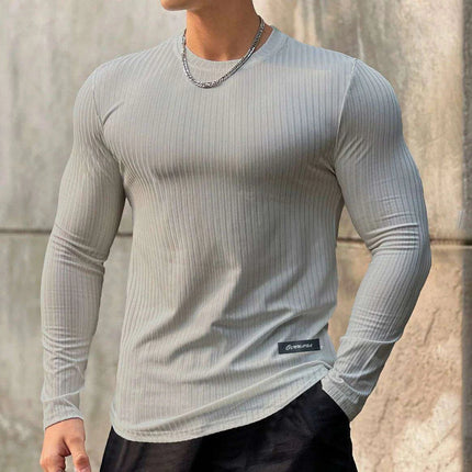 Men's Lightweight Slim Fit Long Sleeve Muscle T-Shirts for Gym Workouts and Bodybuilding - Très Elite