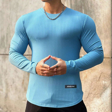 Men's Lightweight Slim Fit Long Sleeve Muscle T-Shirts for Gym Workouts and Bodybuilding - Très Elite