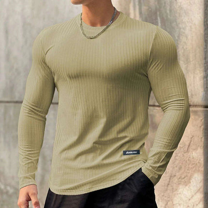 Men's Lightweight Slim Fit Long Sleeve Muscle T-Shirts for Gym Workouts and Bodybuilding - Très Elite