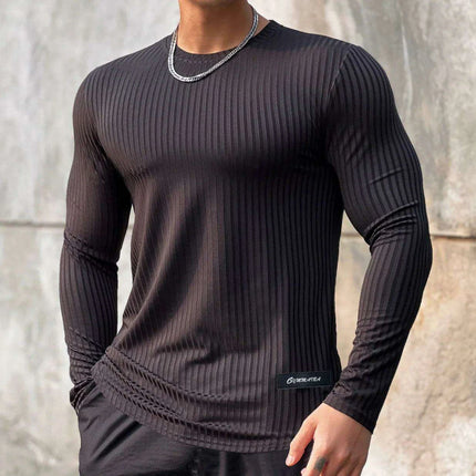 Men's Lightweight Slim Fit Long Sleeve Muscle T-Shirts for Gym Workouts and Bodybuilding - Très Elite
