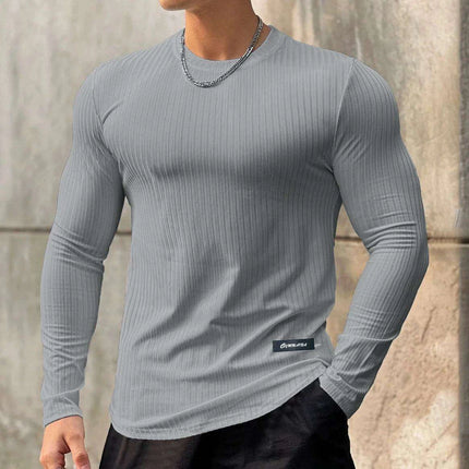 Men's Lightweight Slim Fit Long Sleeve Muscle T-Shirts for Gym Workouts and Bodybuilding - Très Elite