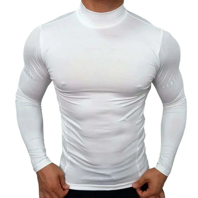 Men's Long Sleeve Compression Workout Tee for Gym Training and Muscle Building