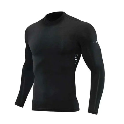 Men's Long Sleeve Compression Workout Tee for Gym Training and Muscle Building - Très Elite