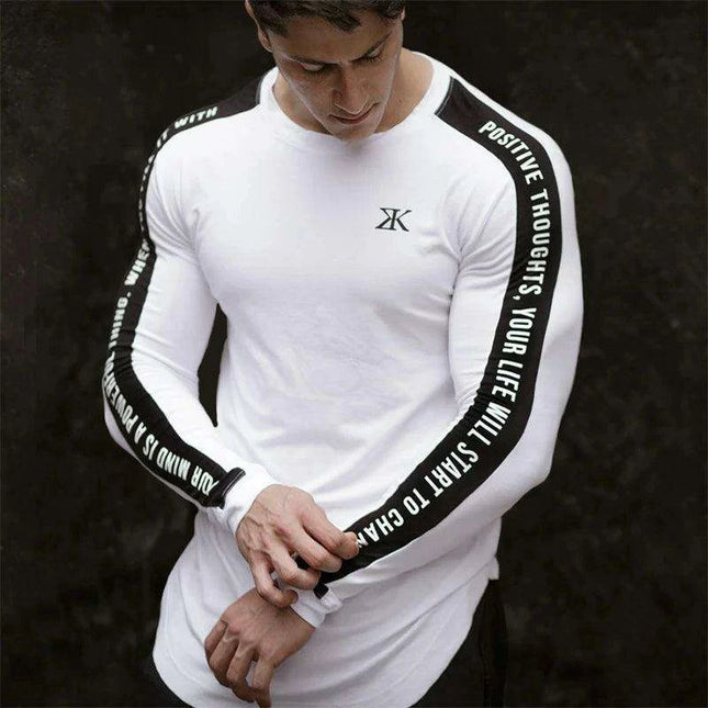 Men's Performance Long Sleeve Athletic T-Shirt - Ideal for Running and Training