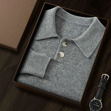 Men's Premium 100% Cashmere Thick Polo Sweater - Très Elite