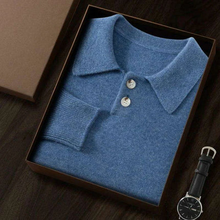 Men's Premium 100% Cashmere Thick Polo Sweater - Très Elite