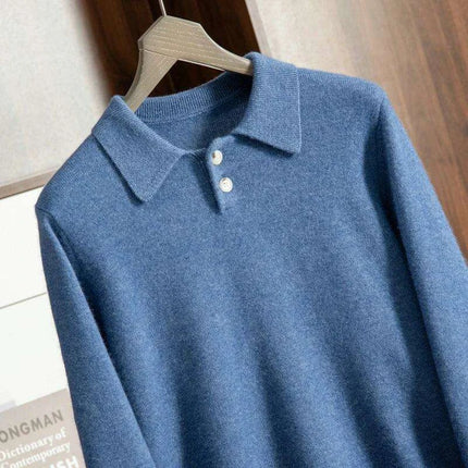 Men's Premium 100% Cashmere Thick Polo Sweater - Très Elite