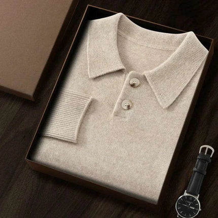 Men's Premium 100% Cashmere Thick Polo Sweater - Très Elite