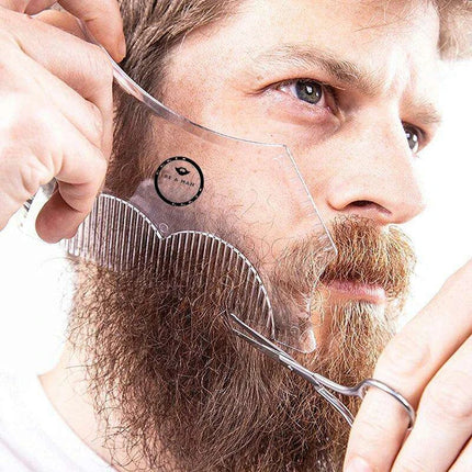 Men's Premium Beard Grooming Comb & Shaping Template Tool - Lightweight, Versatile, and Essential for Perfect Beard Styles - Très Elite