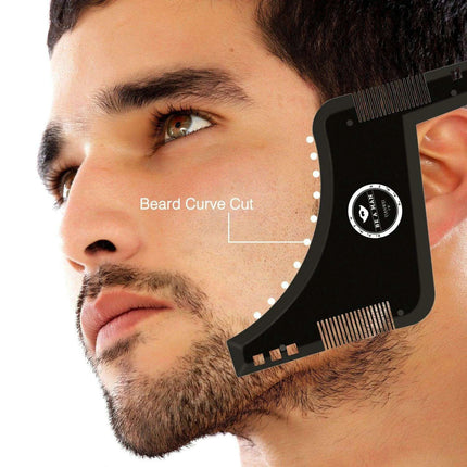 Men's Premium Beard Grooming Comb & Shaping Template Tool - Lightweight, Versatile, and Essential for Perfect Beard Styles - Très Elite