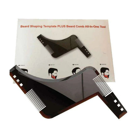 Men's Premium Beard Grooming Comb & Shaping Template Tool - Lightweight, Versatile, and Essential for Perfect Beard Styles - Très Elite