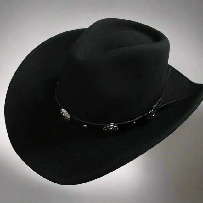 Men's Premium Waterproof Wool Cowboy Hat - Classic Wide Brim Equestrian Cap