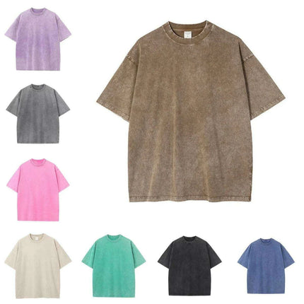Men's Retro Loose Fit Heavy Cotton Casual T-Shirts - Short Sleeve Vintage Tees for Every Occasion - Très Elite