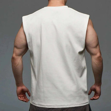 Men's Sleeveless Cotton Summer Vest - Gym Muscle Fitness Tank Top - Très Elite