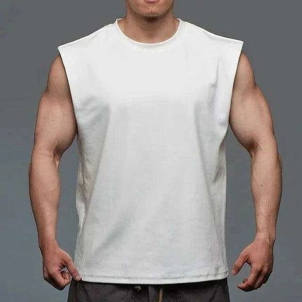Men's Sleeveless Cotton Summer Vest - Gym Muscle Fitness Tank Top - Très Elite