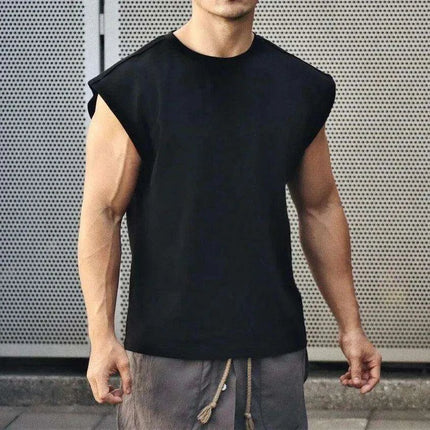 Men's Sleeveless Cotton Summer Vest - Gym Muscle Fitness Tank Top - Très Elite