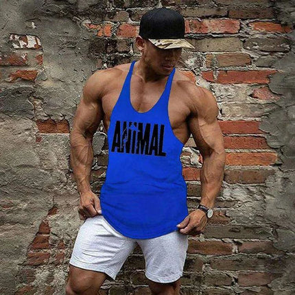 Men's Sleeveless Cotton Tank Top for Bodybuilding and Fitness - Muscle Stringer Vest - Très Elite