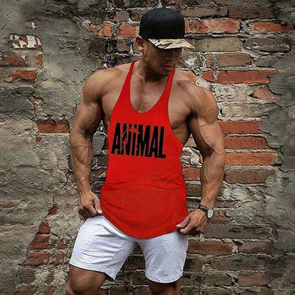 Men's Sleeveless Cotton Tank Top for Bodybuilding and Fitness - Muscle Stringer Vest - Très Elite