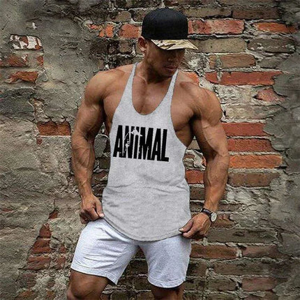 Men's Sleeveless Cotton Tank Top for Bodybuilding and Fitness - Muscle Stringer Vest - Très Elite