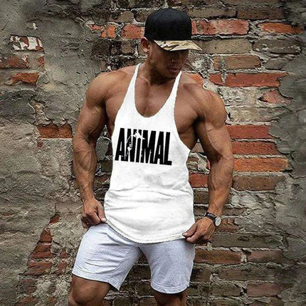 Men's Sleeveless Cotton Tank Top for Bodybuilding and Fitness - Muscle Stringer Vest - Très Elite