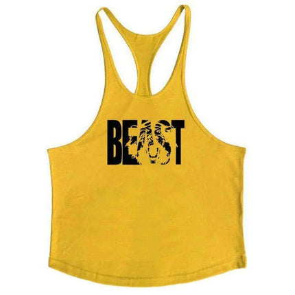 Men's Sleeveless Cotton Tank Top for Bodybuilding and Fitness - Muscle Stringer Vest - Très Elite