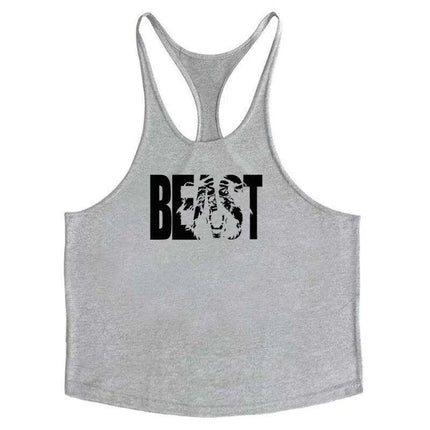 Men's Sleeveless Cotton Tank Top for Bodybuilding and Fitness - Muscle Stringer Vest - Très Elite