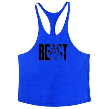 Men's Sleeveless Cotton Tank Top for Bodybuilding and Fitness - Muscle Stringer Vest - Très Elite