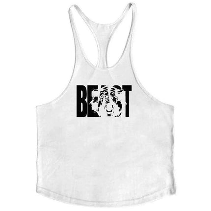 Men's Sleeveless Cotton Tank Top for Bodybuilding and Fitness - Muscle Stringer Vest - Très Elite