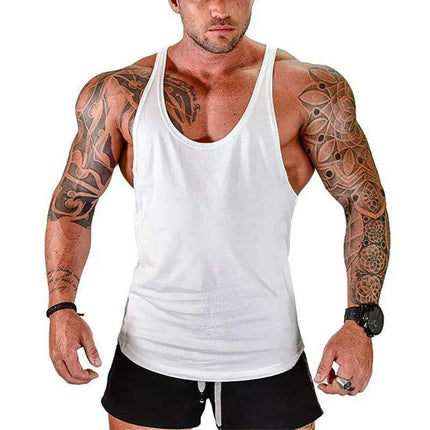 Men's Sleeveless Cotton Tank Top for Bodybuilding and Fitness - Muscle Stringer Vest - Très Elite