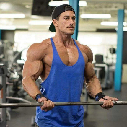 Men's Sleeveless Cotton Tank Top for Bodybuilding and Fitness - Muscle Stringer Vest - Très Elite