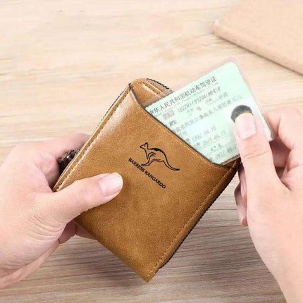 Men's Sophisticated Genuine Leather RFID Zipper Wallet - Multifunctional Business Card Holder with Coin Pocket - Très Elite