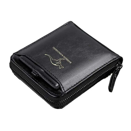 Men's Sophisticated Genuine Leather RFID Zipper Wallet - Multifunctional Business Card Holder with Coin Pocket - Très Elite