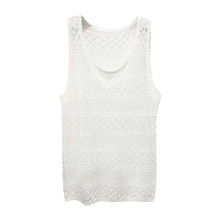 Men's Summer Mesh Tank Top - Breathable Sleeveless Fitness Vest with See-Through Design - Très Elite