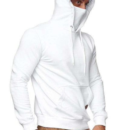Men's Trendy Hoodie and Long Sleeve T-Shirt Combo with Built-in Mask