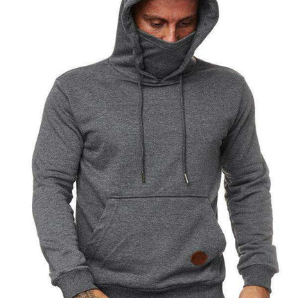 Men's Trendy Hoodie and Long Sleeve T-Shirt Combo with Built-in Mask