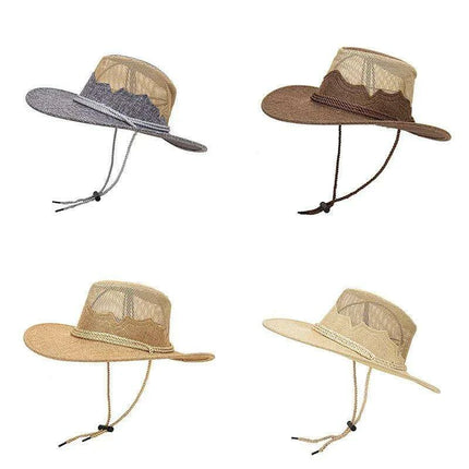 Men's Versatile Adjustable Straw Cowboy Hat for Beach and Outdoor Fun - Très Elite