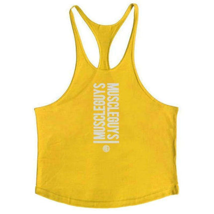 Men's Y-Back Sleeveless Muscle Tank - Performance Fitness Stringer Vest for Bodybuilding - Très Elite