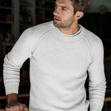Men's round neck slim fit tops and sweaters