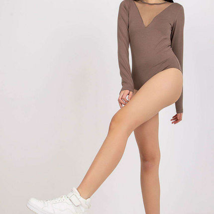 Mesh-Embellished Long Sleeve Bodycon Suit - Très Elite