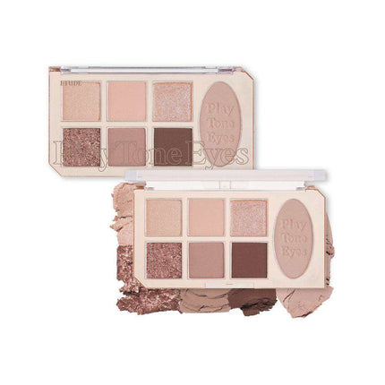 Milk Tea Magic: All-in-One Eye and Cheek Palette with Stunning Matte and Glitter Shades - Très Elite