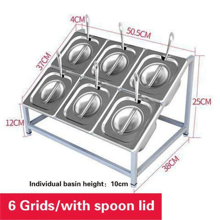 Milk Tea Shop Organizational Marvel: Multi-Grid Portion Basin Rack for Streamlined Efficiency- Très Elite- Très Elite