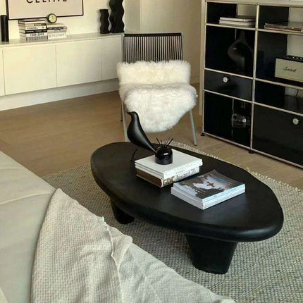 Minimalist Japanese-Inspired Oval Coffee Table- Très Elite- Très Elite