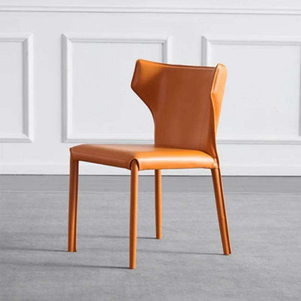 Minimalist Scandinavian Saddle Leather Dining Chair - Très Elite