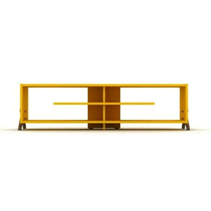 Modern 57-Inch Walnut TV Console with Open Storage and Retro Legs - Très Elite