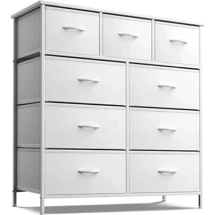 Modern 9-Drawer Dresser with Steel Frame and Wood Top - Stylish Storage Solution - Très Elite