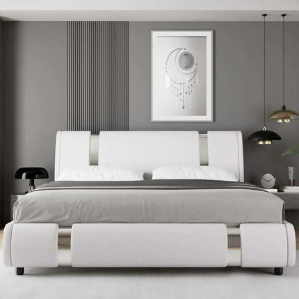 Modern Adjustable Curved Headboard Stainless Steel Bed Frame- Très Elite- Très Elite