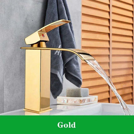 Modern Black Waterfall Faucet with Chrome Accents for Stylish Bathrooms - Très Elite
