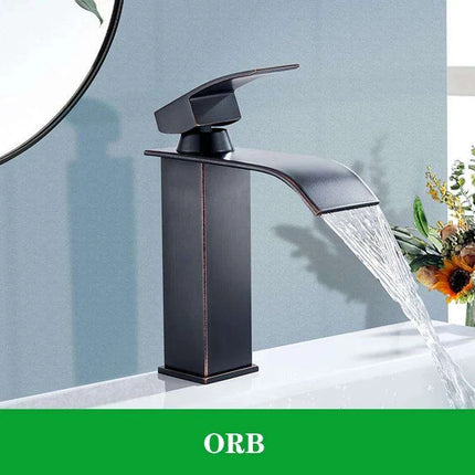 Modern Black Waterfall Faucet with Chrome Accents for Stylish Bathrooms - Très Elite
