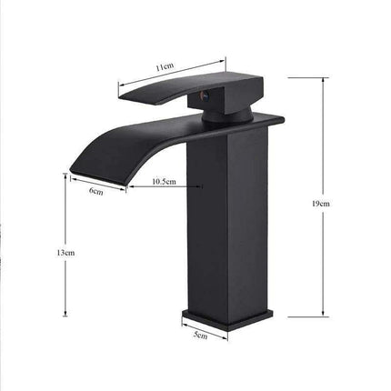Modern Black Waterfall Faucet with Chrome Accents for Stylish Bathrooms - Très Elite