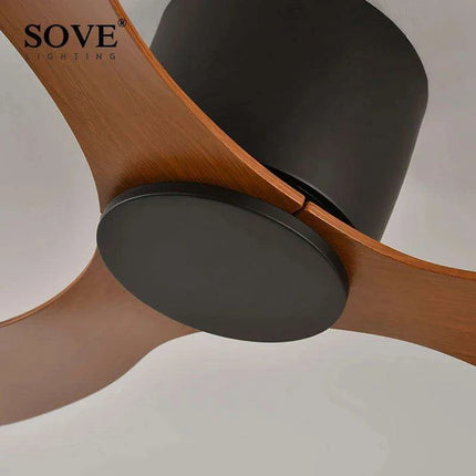 Modern Black and White Remote-Controlled Low Profile Ceiling Fan - 30W DC Motor - No Light - Sleek Design - 220V - Très Elite